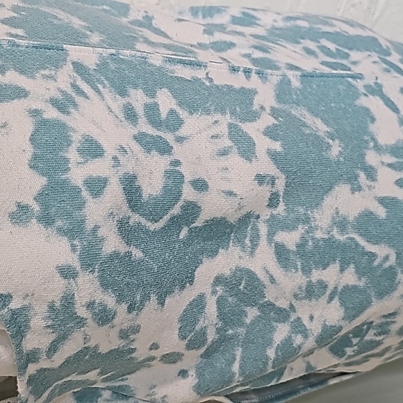 Colsie Jumpsuit Overalls Coveralls Crop Sleeveless Pockets Tie-Dye Green White M - Picture 6 of 14